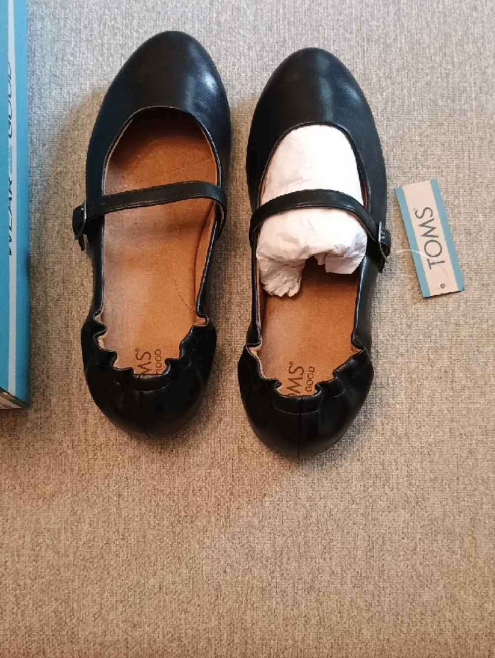 TOMS Black Mary Jane Flats with StrapSz8.5 NWB - Picture 4 of 5
